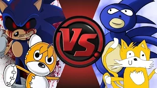 SONIC.EXE and TAILS DOLL vs SANIC and TAELS! Cartoon Fight Club Episode 41