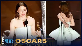 Emma Stone Explains Her WARDROBE MALFUNCTION While Winning Best Actress! | 2024 Oscars