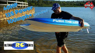 Giant $7000 RC Boat Pushes for 100mph! "Push The Limits" Mystic 5000 Off-Shore Speed Boat