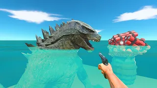 FPS Avatar Drops Godzilla 2014 Into TNT Blocks in the Sea - Animal Revolt Battle Simulator