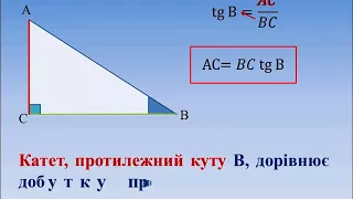 Співвідношення між сторонами і кутами в прямокутному трикутнику