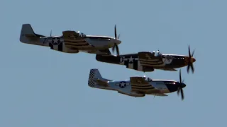 4Kᵁᴴᴰ 3x P-51 Mustang Display Italian Air Force 100th Anniversary @ PRATICA DI MARE AIRSHOW 2023