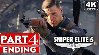 SNIPER ELITE 5 ENDING Gameplay Walkthrough Part 4 [4K 60FPS PC ULTRA] -  No Commentary (FULL GAME)