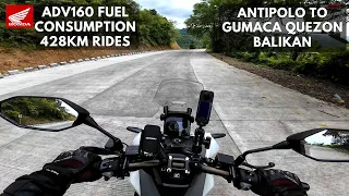 HONDA ADV 160 Fuel Consumption | 428KM Rides to Gumaca Quezon.