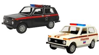 Build a Lego Police Car - LADA 4x4 Niva - Gorod masterov 3201 and 5099