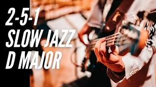 2 5 1 D Major | Slow Jazz Guitar Backing Jam Track (70 bpm) | Free Cheat Sheet in Description