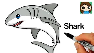 How to Draw a Great White Shark Easy 🦈Emoji