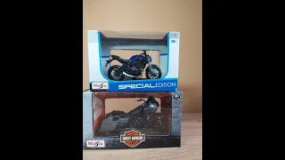 Maisto 2 bikes Yamaha MT 07 and Harley Davidson 2018 CVO Road Glide 1:18 Flipkart Super unboxing