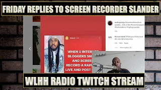 Friday Ricky Dred Responds To Hoodlum  Saying Screen Recording Is Like Wearing A Wire | WLHH Twitch