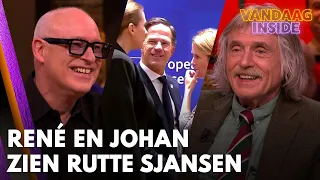 René en Johan zien Rutte sjansen op EU-top: 'Hij zegt: ik trek jou he-le-maal uit elkaar vannacht!'