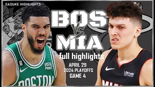 Boston Celtics Vs Miami Heat Full Highlights | Game 4 | Apr 29 | 2024 NBA Playoffs