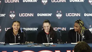 Azzi Fudd, Nika Muhl, and Aaliyah Edwards Postgame Conference - Northeastern 11/10