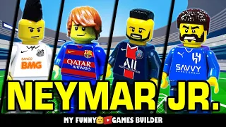 Life of NEYMAR JR. - Neymar story from Santos, Barcelona and PSG to Al Hilal (2009-2023) in Lego