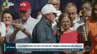 Lula pede votos para Boulos em palanque do 1º de Maio em São Paulo | SBT Brasil