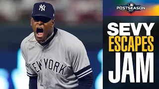 Luis Severino gets Yankees out of HUGE bases-loaded no-out jam to preserve lead vs Twins