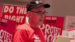 PSC protest at the CUNY Board of Trustees Meeting, May 20, 2024