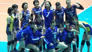 東レアローズ✨ストレート勝ち✨ＶＯＭ黒後愛選手🎤일본의 아름다운 여자 배구 선수들의 경기