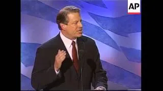 Democratic Convention begins, Al Gore speech