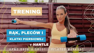 🌸 TRENING PILATES - ręce, plecy i klatka piersiowa + hantle / core workout