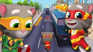 Talking Tom Hero Dash Vs Gold Run | Red Hero Tom Vs Super Tom | Full Screen Walkthrough Gameplay