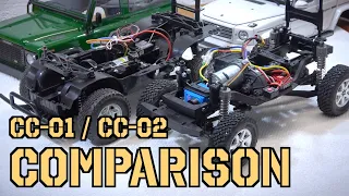 Tamiya Cross Country Chassis CC-01 / CC-02 Comparison