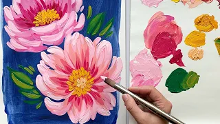 Painting Peonies In Acrylic