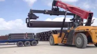 Reach Stacker for Pipe at Bredero Shaw Indonesia