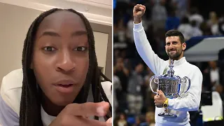 Coco Gauff REACTS to Novak Djokovic Winning US Open 2023
