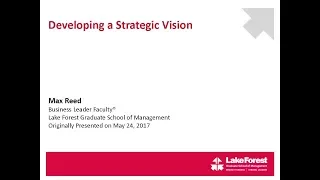 Leadership Learning Webinar Series: Developing a Strategic Vision