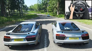 Audi R8 V10 Plus - Forza Horizon 4 Online + Logitech g29 gameplay