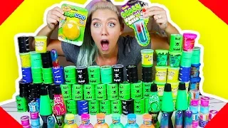 MIXING 100 STORE BOUGHT JIGGLY SLIMES INTO A GIANT SLIME SMOOTHIE! ( SO SATISFYING) | NICOLE SKYES