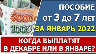 Выплата пособия от 3 до 7 лет ЗА ЯНВАРЬ. Когда ждать выплату?