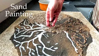 Life Tree Yggdrasil Sand Painting norse mythology Sand Art, creative painting, Satisfying Art Video