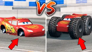 Lightning Mcqueen with small wheels VS Lightning Mcqueen with monster truck wheels - which is best?