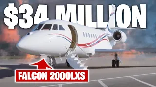 Inside $34 Million Dassault Falcon 2000LXS Private Jet