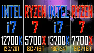 INTEL i7 12700K vs RYZEN 7 5700X vs INTEL i7 13700K vs RYZEN 7 7700X // PC GAMES BENCHMARK TEST //