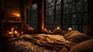 Fall Asleep in Minutes with Thunder And Rain Sounds on Window - Ultimate Sleep Aid in Cozy Room 🌙