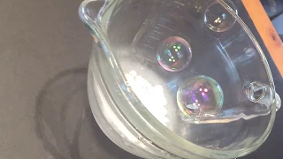 Dry Ice Floating Bubbles Experiment