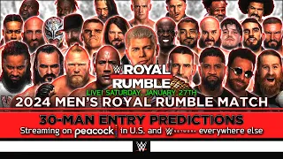 WWE 2024 Men's Royal Rumble Match - 30-Man Entry Predictions [v2]