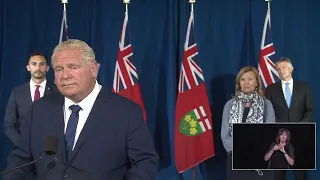 Premier Ford makes an announcement at Queen's Park | September 14