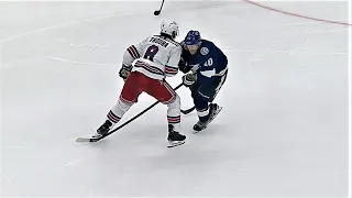 Jacob Trouba Hit on Corey Perry Who Doesn't Have the Puck