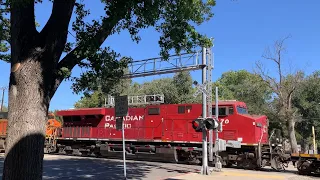 BNSF 7591 Manifest Train With CPKC - CP North - Capitol Avenue Railroad Crossing, Sacramento CA