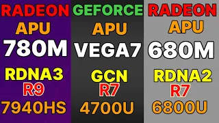 780M GPU BENCHMARK VS 680M GPU VS GTX 1650 Laptop VS RADEON VEGA 7 IGPU VS GEFORCE MX 450 R7 7940HS