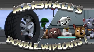 Marshall's Double Wipeouts! (Season 9 - Big Truck Pups "Flood" and "Bridge")