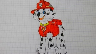 Как Нарисовать Маршала Щенячий Патруль #69 / How To Draw Marshall Paw Patrol