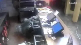 Burglar caught on video falling through Popeye's ceiling