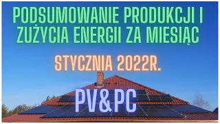 Podsumowanie produkcji i zużycia energii miesiąca stycznia 2022 r
