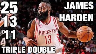 James Harden Triple Double vs Spurs | 25 Points, 13 Assists, 11 Rebounds