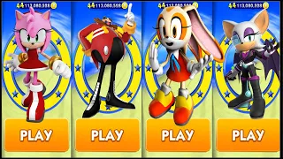 Sonic Dash - Amy With Cream And Elite Agent Rouge Vs Boss Battle Eggman Gameplay