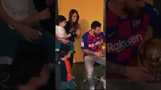 Leo Messi’s 7th Ballon D’or with family🤍 #shorts